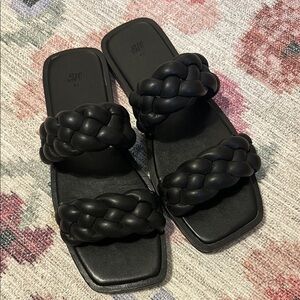 H&M Braided Double-Strap Square Toe Sandal
